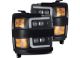 Alpha Rex 880229 Led Projector Headlights Plank Jet Blk W/Seq Signal And Drl
