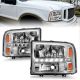 Anzo 111088 Crystal Headlights Chrome w/LED 1PC For Excursion 00-04 SD 99-04