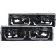 Anzo 111299 Crystal Headlights w/LED Low-Brow Blk For GM C/K1500/2500 88-98