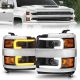 Anzo 111365 Headlights Plank Style Switchbk Blk W/Amber For Silv 25/3500 15-17