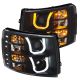 Anzo 111384 Projector Switchback U-Bar Headlights Black For Chevy 1500/2500/3500