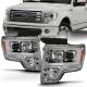 Anzo 111444 Projector Plank Style Headlights Chrome For Ford F-150