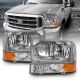 Anzo 111458 Crystal Headlights w/Corner Lights Chrome For Excursion/ Super Duty
