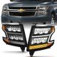Anzo 111478 LED Crystal Plank Style Headlights Black W/ Seq Signal For Tahoe