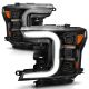 Anzo 111519 Full Led Projector C-Bar Headlights Black W/ Seq Signal For F-150