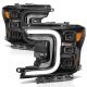 Anzo 111520 Full Led Projector Smoked C-Bar Headlights  W/ Seq Signal For F-150