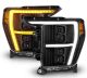 Anzo 111593X LED Plank Proj Headlights Black w/DRL Switch for 21-23 F-150 Factory Halogen