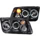 Anzo 121369 Projector Halo Headlights Black W/ Fog Lights For  Jetta 99-05