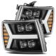 Alpha Rex 880208 LED Projector Headlights, Jet Black; Fits Silverado 07-13