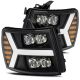 Alpha Rex 880209 Nova-Series Projector Headlights, Black; Fits Silverado 07-13