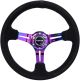 NRG RST-018S-MCBS Reinforced Steering Wheel 350mm Sport Steering Wheel Suede (3 Deep) Black Stitch with slits in Neochrome