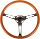 NRG RST-360SL Reinforced Classic Wood Grain Wheel 360mm 3 spoke center in chrome