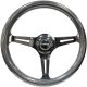 NRG ST-015BC-CN Chameleon Classic Wood Grain Wheel- 350mm 3 Black spokes- pearlescent Paint Grip